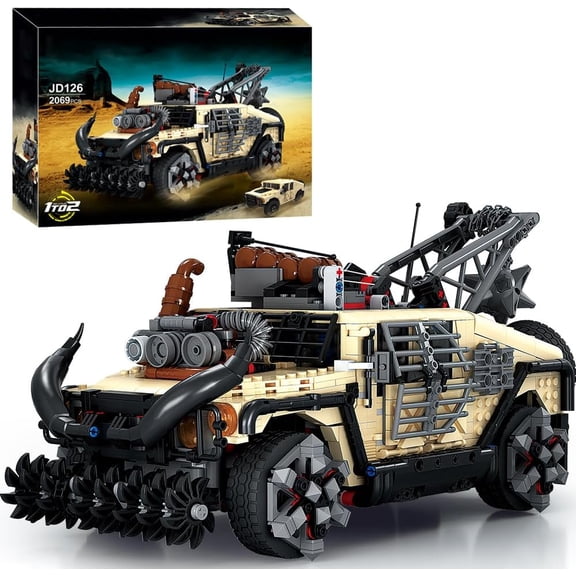 Max Hammer 2 in 1 Desert Off Road Vehicle Building Blocks Set, 2069 Pieces Military Humvvee Model, Jeep SUV Assembly Gift for Fans- Hobbyists and Adult