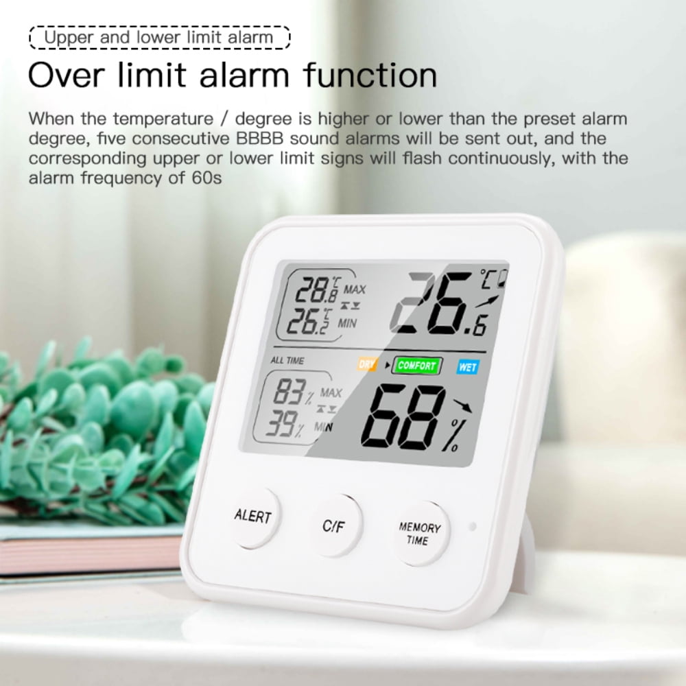 Max Indoor Humidity Gauge with Dual Sensors Accurate Thermometer