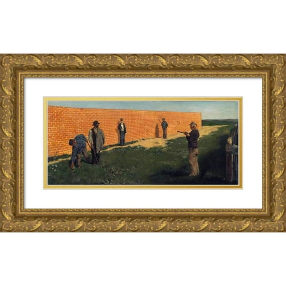 Max Klinger 14x8 Gold Ornate Wood Frame and Double Matted Museum Art Print Titled - The Walker (1878)