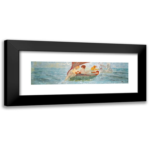 Max Klinger 18x7 Black Modern Framed Museum Art Print Titled - Nudest in Great Buschel (The Shell Riders)