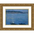 thumbnail image 1 of Max Kurzweil 14x11 Gold Ornate Wood Frame and Double Matted Museum Art Print Titled - Blue Sea Landscape in the Moonlight (1900), 1 of 4