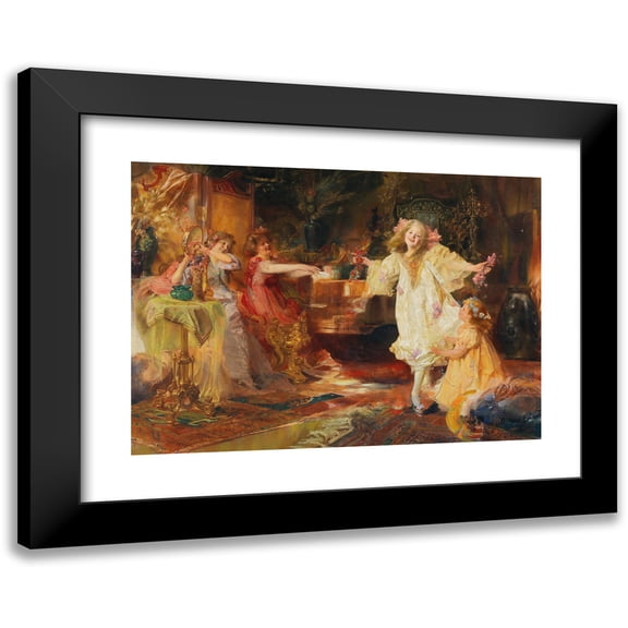 Max Lewis 14x11 Black Modern Framed Museum Art Print Titled - Dancing Girls (Girls Dancing)