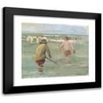 thumbnail image 1 of Max Liebermann 14x12 Black Modern Framed Museum Art Print Titled - Bathing Boys with Crab Fisherman, 1 of 5