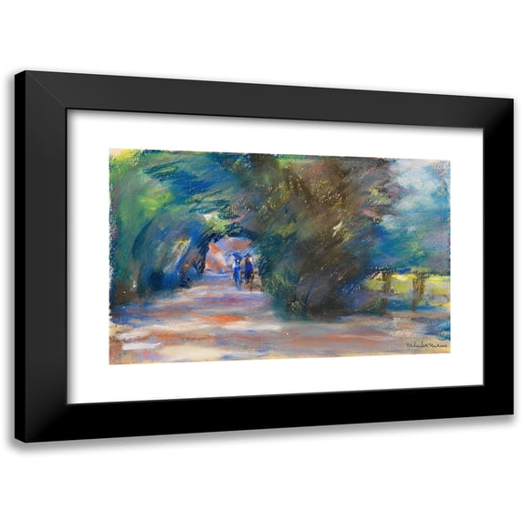 Max Liebermann 24x17 Black Modern Framed Museum Art Print Titled - Allee with Two Riders (1911)