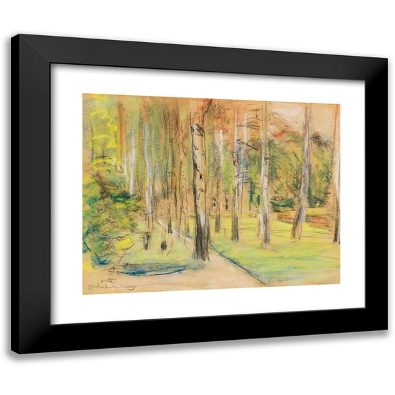 Max Liebermann 24x20 Black Modern Framed Museum Art Print Titled - The Birkenallee in Wannsee to the Northwest (1920)
