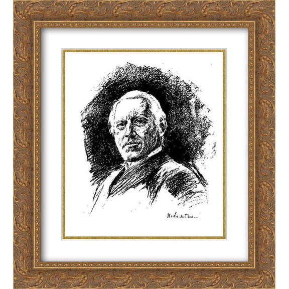 Max Liebermann 2x Matted 20x22 Gold Ornate Framed Art Print 'Ulrich von Wilamowitz Moellendorff'