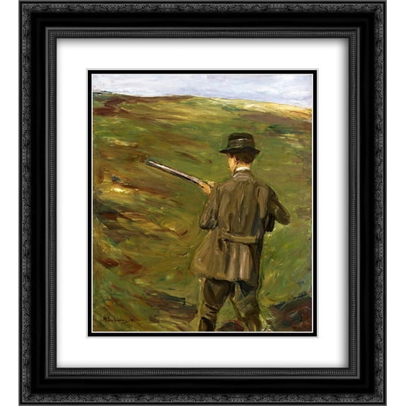 Max Liebermann 2x Matted 20x24 Black Ornate Framed Art Print 'A Hunter in the Dunes'