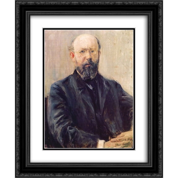 Max Liebermann 2x Matted 20x24 Black Ornate Framed Art Print 'Portrait of Professor Dr. Carl Bernstein'