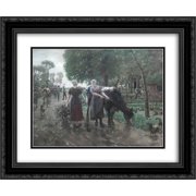 Max Liebermann 2x Matted 24x20 Black Ornate Framed Art Print 'Road in Dutch Village'