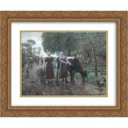 Max Liebermann 2x Matted 24x20 Gold Ornate Framed Art Print 'Road in Dutch Village'