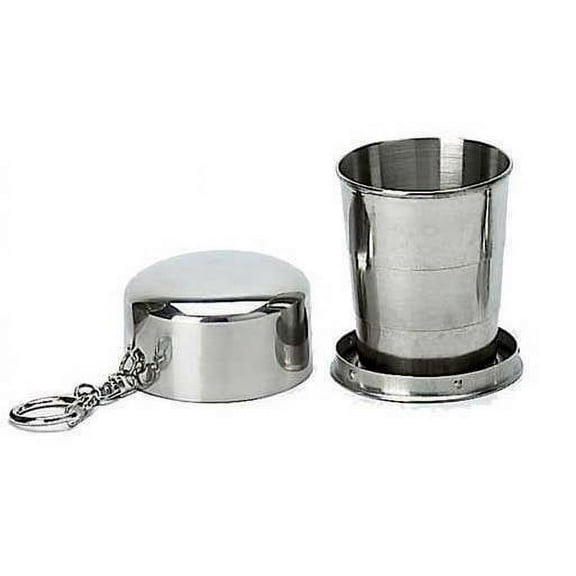 Max Life 2 oz Travel Silver Stainless Steel Collapsible Cup