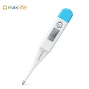 Max Life - Digital Oral LCD Thermometer with Fever Alarm and Memory Function, Suitable for Newborns, Children and Adults - New