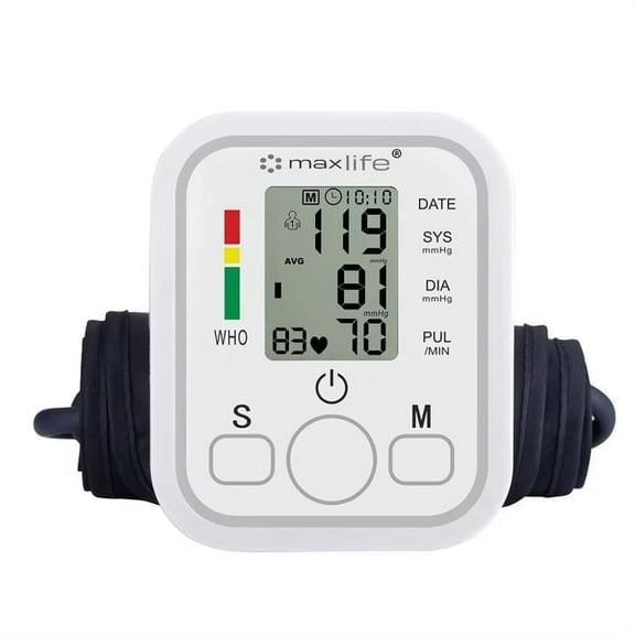 Max Life ML-720 Voice Guidance, Dual-User Memory LCD Upper Arm Blood Pressure Monitor