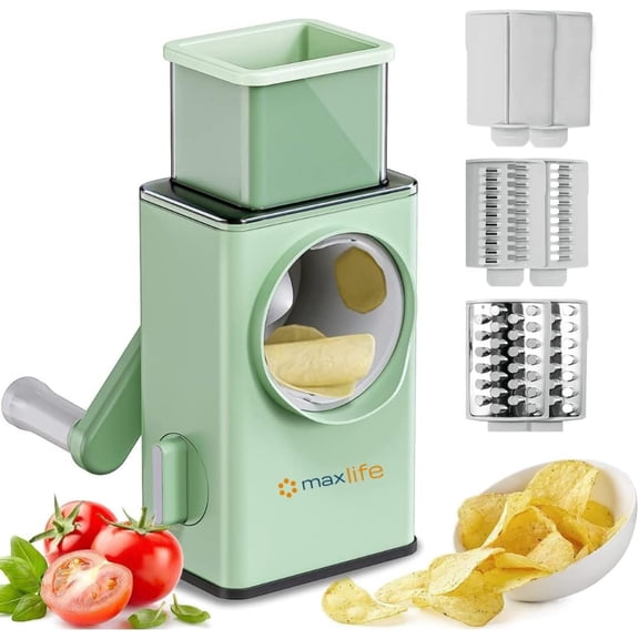 Max Life - Rotary Cheese Grater, Vegetable Slicer, Cutter for Vegetable, Fruit, Cookie, Oreo, Nuts Kitchen Tool - Large Size - 2.46 Cups