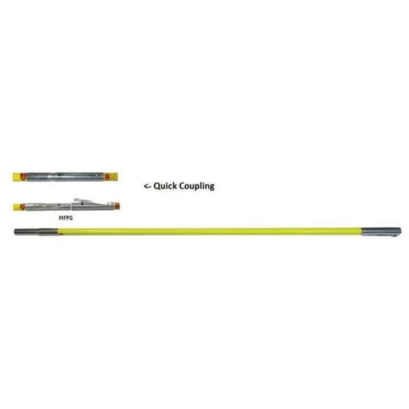 Max-Life Steel Yellow Reinforced Fiberglass Pole Quick Coupling - 12 ft.