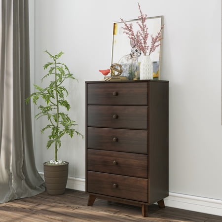 Max & Lily 5 Drawer Dresser, Espresso