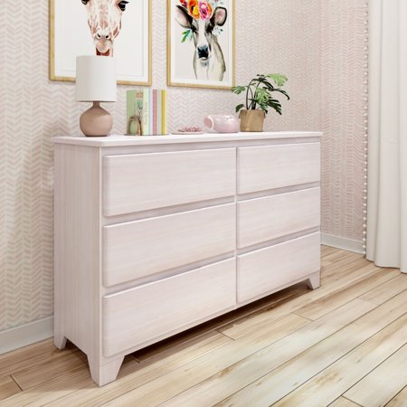 Max & Lily 6 Drawer Dresser, Storage Drawers Farmhouse Solid Wood Bedroom Dressers