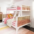 thumbnail image 1 of Max & Lily Bunk Bed Twin over Full Size, Solid Wood Scandinavian Style Bunk Beds for Kids, 1 of 12