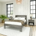 thumbnail image 1 of Max & Lily Full Size Bed Frame, Farmhouse Solid Wood Platform Bed with Slatted Headboard, 1 of 9