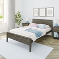 thumbnail image 1 of Max & Lily Full Size Bed Frame with Headboard, Solid Wood Platform Bed for Kids, Clay, 1 of 10