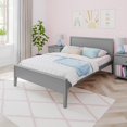 thumbnail image 1 of Max & Lily Full Size Bed Frame with Headboard, Solid Wood Platform Bed for Kids, Grey, 1 of 8