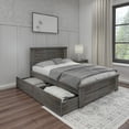 thumbnail image 1 of Max & Lily Full Size Bed Frame with Storage Drawers, Solid Wood Platform Bed for Kids, 1 of 8