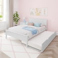 thumbnail image 1 of Max & Lily Full Size Bed Frame with Trundle, Classic Solid Wood Platform Bed for Kids, 1 of 10