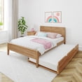 thumbnail image 1 of Max & Lily Full Size Bed Frame with Trundle, Classic Solid Wood Platform Bed for Kids, 1 of 11