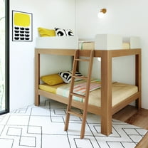 Max & Lily Mid-Century Modern Full Over Full Bunk Bed, White/Pecan