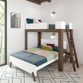 thumbnail image 1 of Max & Lily Mid-Century Modern Twin over Full L-Shaped Bunk Bed, Solid Wood, 1 of 7