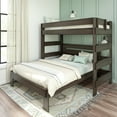 Max & Lily Modern Farmhouse Bunk Bed, LShaped Twin Over Queen Bed Frame For Kids