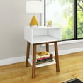 thumbnail image 1 of Max & Lily Nightstand with Cubby Shelf, Solid Wood Bedside Table, Side Table for Bedroom, 1 of 8