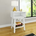 thumbnail image 1 of Max & Lily Nightstand with Cubby Shelf, Solid Wood Bedside Table, Side Table for Bedroom, 1 of 8