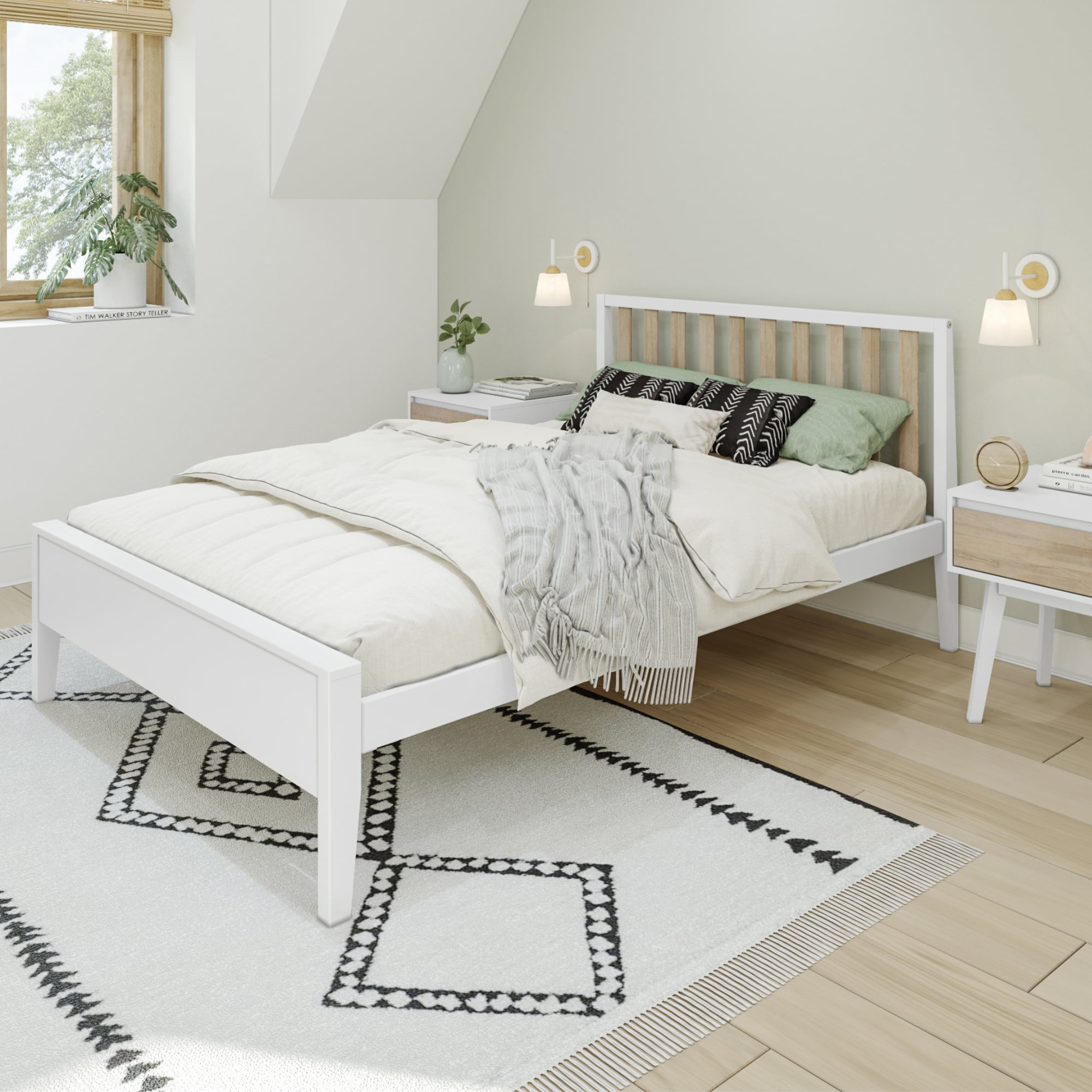 Blonde wood 2024 platform bed