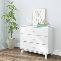 Max & Lily Solid Wood 3 Drawer Dresser, White