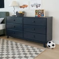 thumbnail image 1 of Max & Lily Solid Wood 6 Drawer Dresser, Blue, 1 of 9