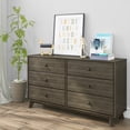 thumbnail image 1 of Max & Lily Solid Wood 6 Drawer Dresser, Clay, 1 of 9