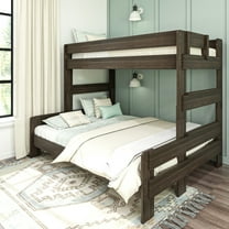 Max & Lily Solid Wood Bunk Bed, Twin XL over Queen Modern Farmhouse Platform Bed Frame For Kids