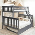 thumbnail image 1 of Max & Lily Solid Wood Bunk Bed, Twin over Full with Storage Trundle and Ladder for Kids, 1 of 11