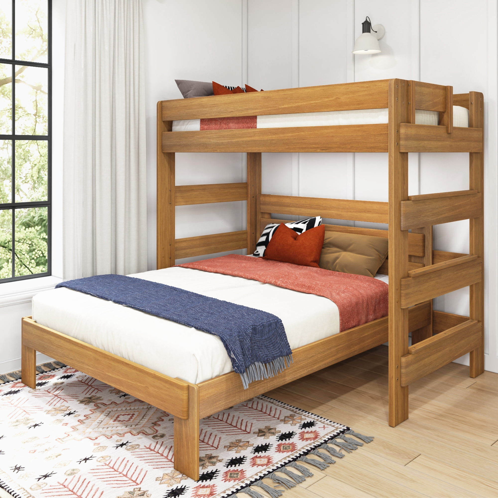 Twin Over Queen L Shaped Bunk Bed