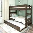 thumbnail image 1 of Max & Lily Solid Wood Modern Farmhouse Twin over Twin Bunk Bed with Trundle, Barnwood Brown, 1 of 7