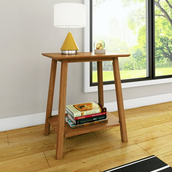 Max & Lily Solid Wood Nightstand, Mid-Century Modern Bedside Table, Side Table for Bedroom