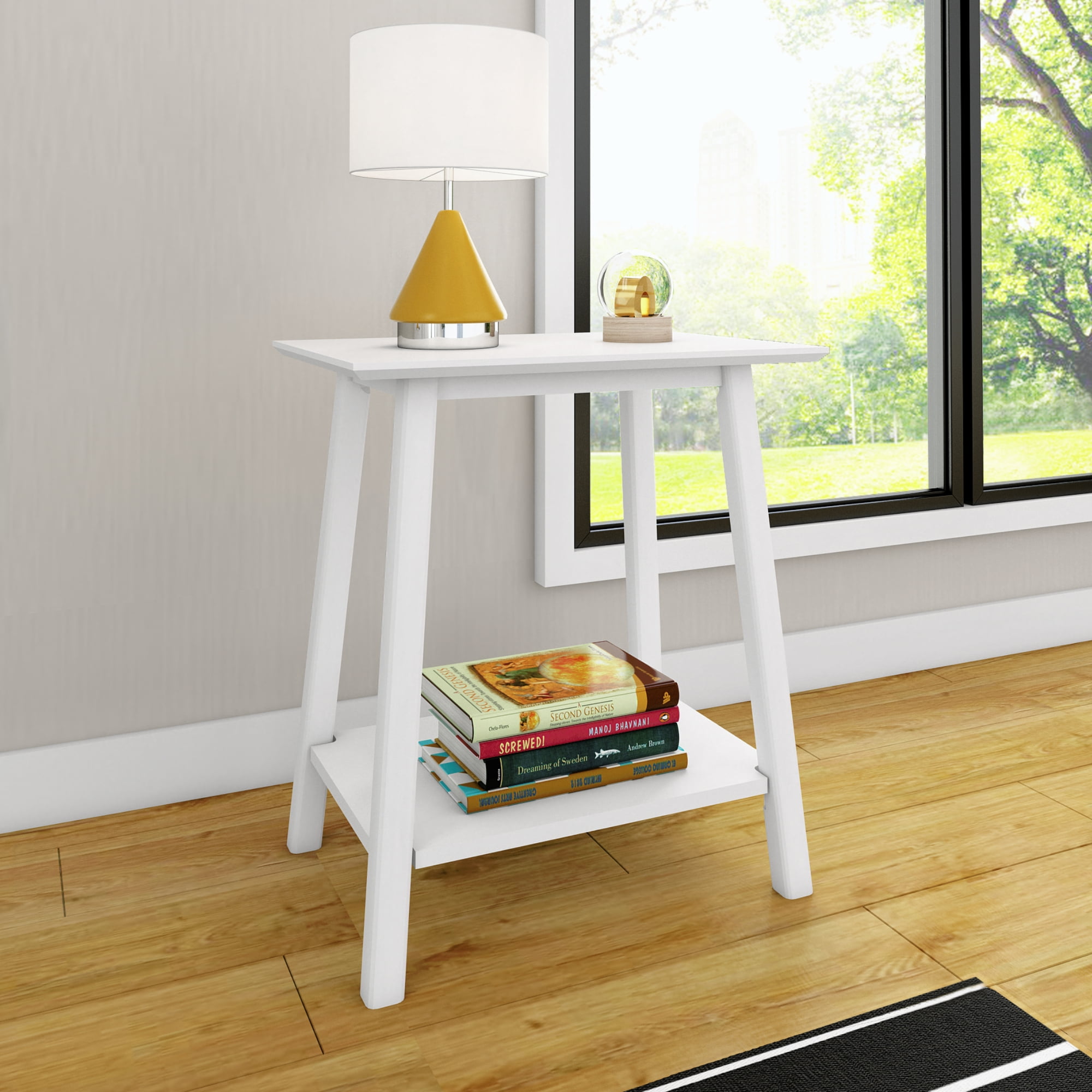 Max & Lily Solid Wood Nightstand, Mid-Century Modern Bedside Table ...