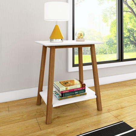 Max & Lily Solid Wood Nightstand, Mid-Century Modern Bedside Table, Side Table for Bedroom