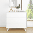 thumbnail image 1 of Max & Lily Solid Wood Scandinavian 3 Drawer Dresser, White, 1 of 8