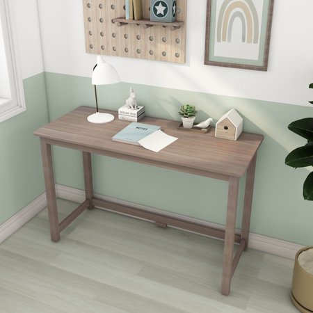 Max & Lily Solid Wood Small Desk for Home Office, Computer, Gaming, Study, Work, 47", Clay