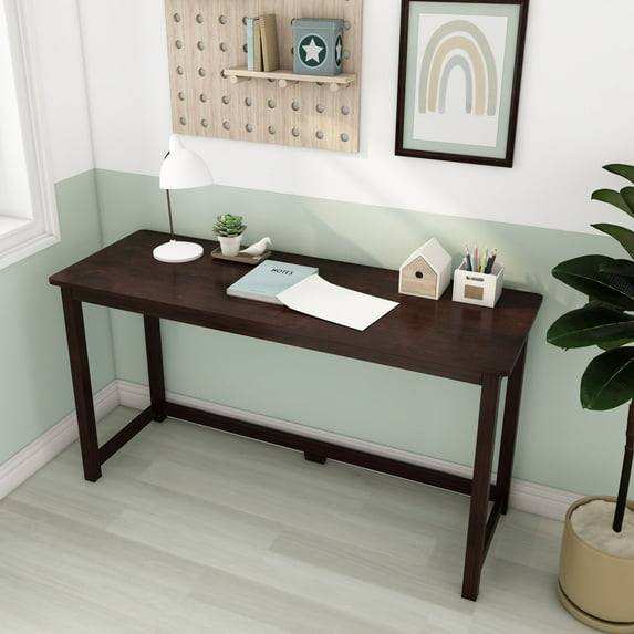 Max & Lily Solid Wood Small Desk for Home Office, Computer, Gaming, Study, Work, 55", Espresso
