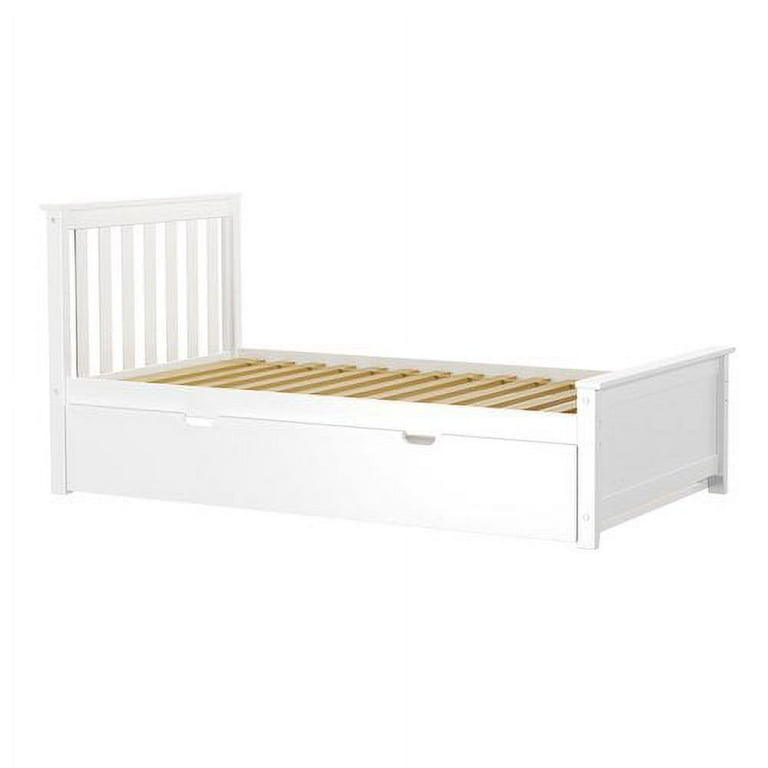 Max & lily solid wood clearance twin platform bed with trundle frame