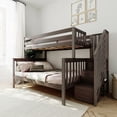 thumbnail image 1 of Max & Lily Solid Wood Twin over Full with Staircase for Kids, Clay, 1 of 14