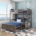 thumbnail image 1 of Max & Lily Solid wood L-Shaped Bunk Bed, Twin over Full with Bookcase for Kids, Clay, 1 of 14